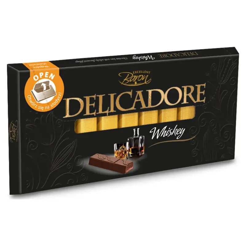 Шоколад чорний Віскі DELICADORE Whiskey 200 г Польща