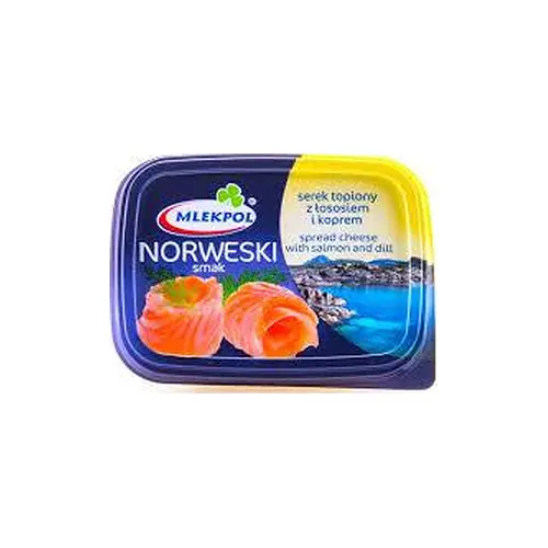 Сир плавлений з лососем і кропом Mlekpol Norweski Smak 150 г (Польща)