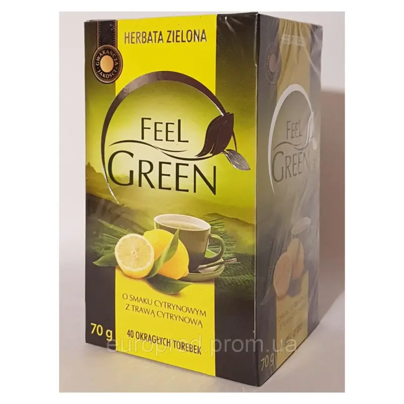 Чай зелений Feel Green з лимоном Польща (40 пакет) 70 г