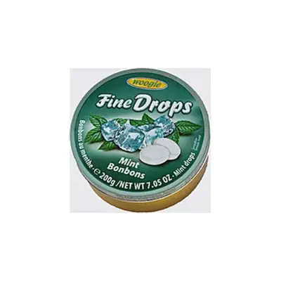 Льодяники (цукерки) Woogie Fine Drops (дрібні краплі) м'ятний смак Австрія 200г