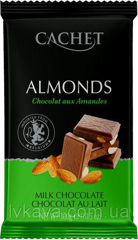 Шоколад CACHET (КАШЕТ) молочний 32% какао з мигдалем Бельгія 300 г