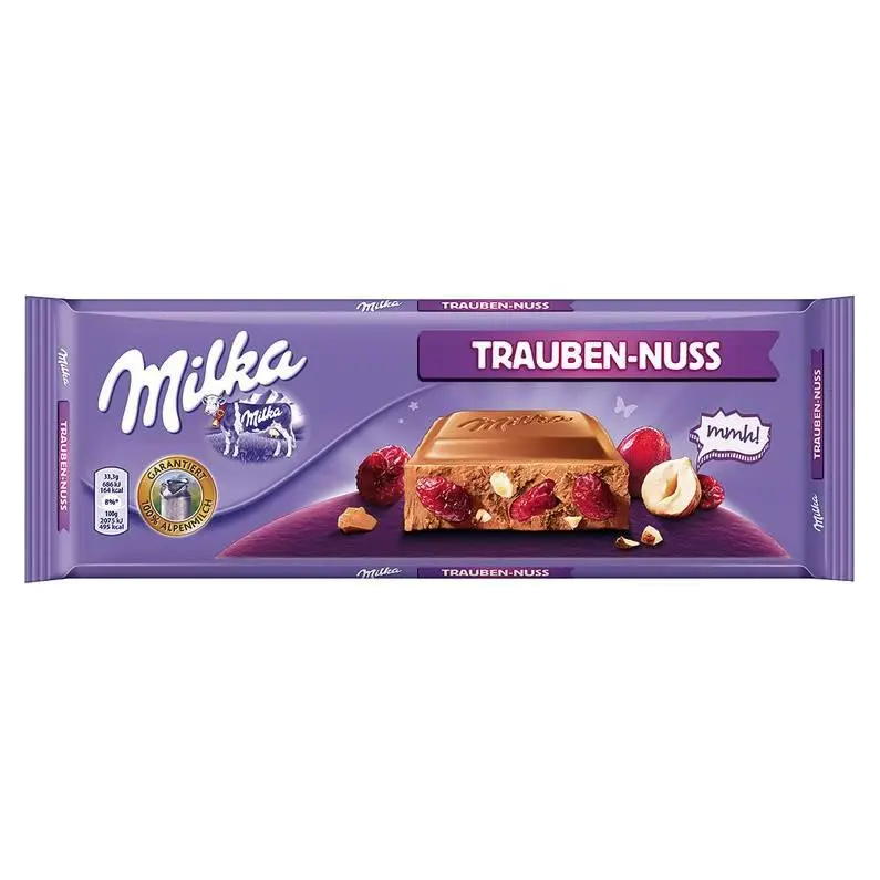 Шоколад Milka Raisins-Hazelnuts (з родзинками та лісовим горіхом) Швейцарія 270г