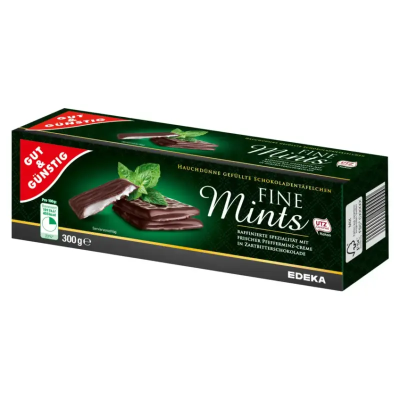 Шоколад чорний Fine Mints Gut & Gunstig Німеччина 300г