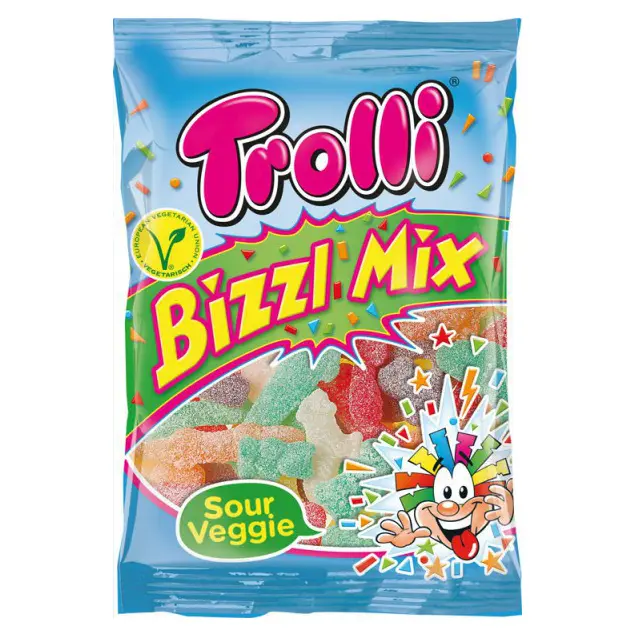 Желейні цукерки Bizzi Mix Trolli кислі живі світлячки Німеччина 200г