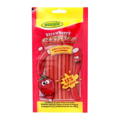 Желейні цукерки Sticks Strawberry полуниця Woogie 85 g
