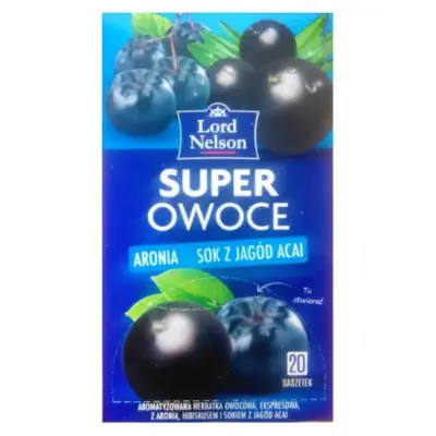 Чай ягідний Lord Nelson Super Owoce з горобиною і соком ягід акай 20 пакет. Польща