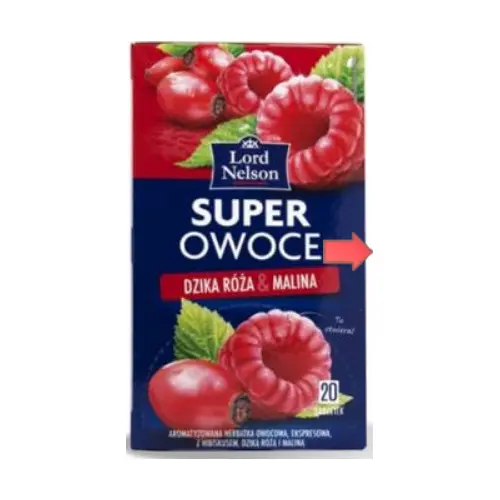 Чай ягідний Lord Nelson Super Owoce з малиною та шипшиною 20 пакет. Польща