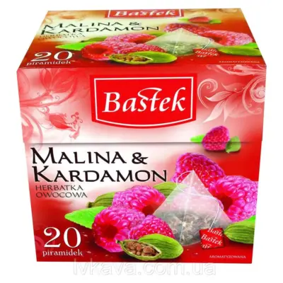 Чай фруктовий Malina & Kardamon Bastek (малина та кардамон) 20 пірам. Польща
