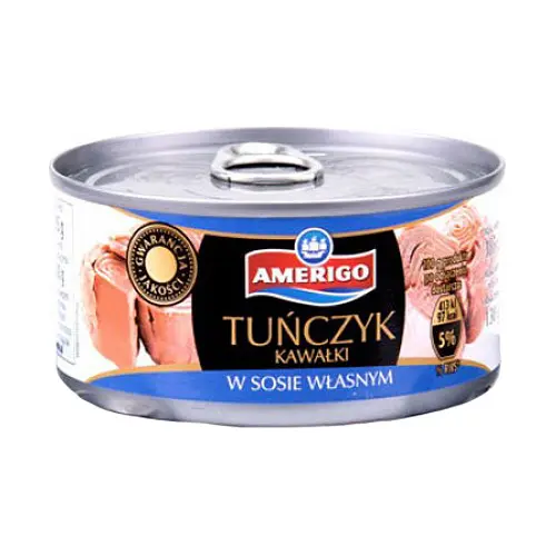 Тунець шматочками у власному соусі Tunczyk kawalki Amerigo 170 г Польща