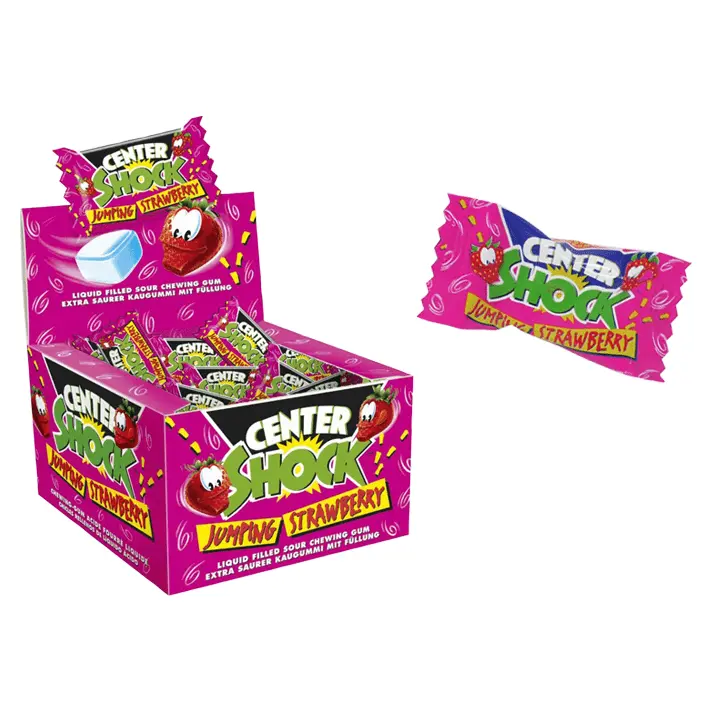 Жувальна гумка Chupa Chups Center Shock strawberry (кисла полуниця) 4 г
