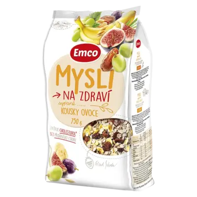 Мюслі з родзинками, бананом, інжиром, манго Emco Чехія 750г
