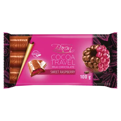 Шоколад молочний з малиною COCOA TREVEL Baron Польща, 100 г