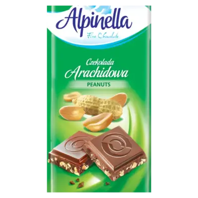 Шоколад "Alpinella" (Альпінела молочний шоколад з арахісом), Польща, 100 г