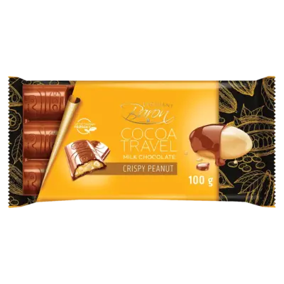 Шоколад молочний із хрустким арахісом COCOA TREVEL Baron Польща, 100 г
