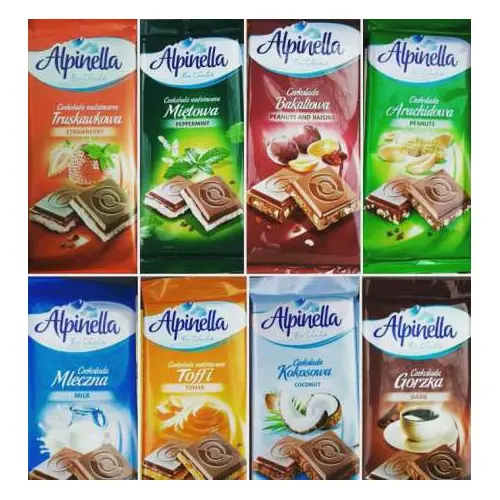 Шоколад “Alpinella” (Альпінелла) в асортименті 8 смаків Польща, 100 г