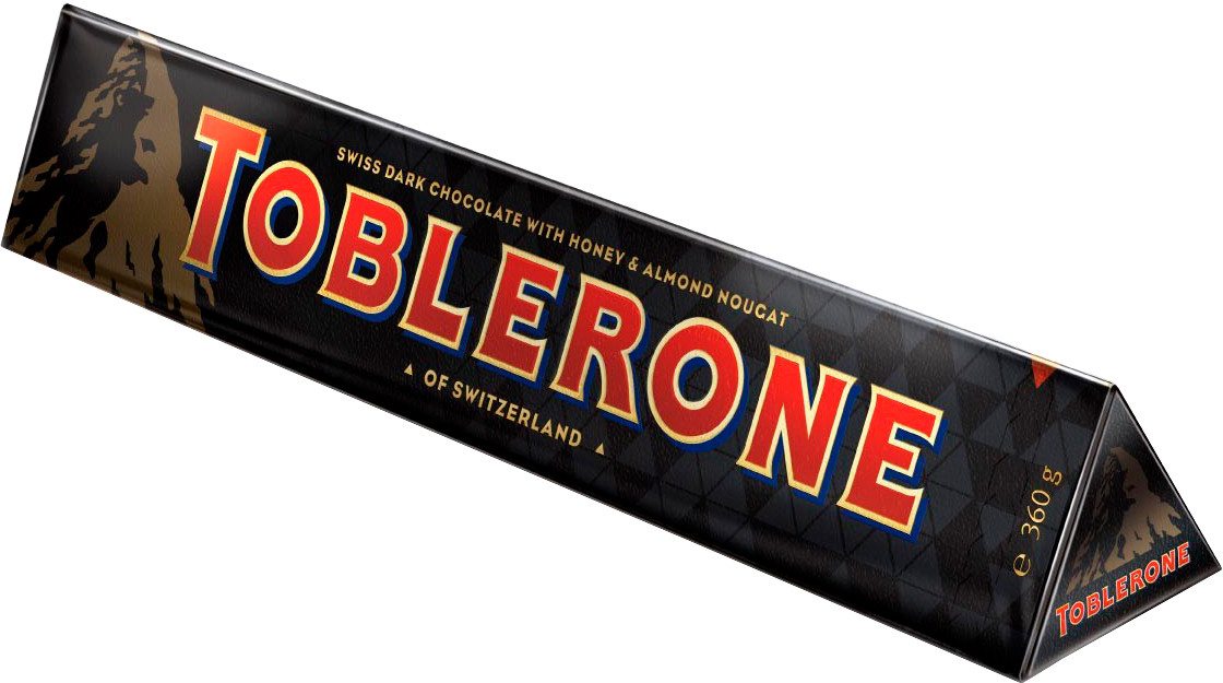 Швейцарський чорний шоколад Tobleron з медом і мигдальною нугою 360 г