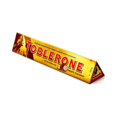 Швейцарський молочний шоколад Tobleron з медом, мигдальної нугою і кокосом 360 г
