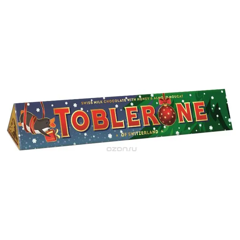 Швейцарський молочний шоколад Tobleron з медом і мигдалевою нугою 360 г