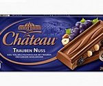 Шоколад молочний з цільним лісовим горіхом та родзинками Feinherb Nuss Chateau Німеччина 200г