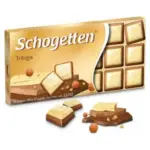 Шоколад “Schogetten Trilogia” (з грильяжем і лісовими горіхами, три шари), Німеччина, 100 г