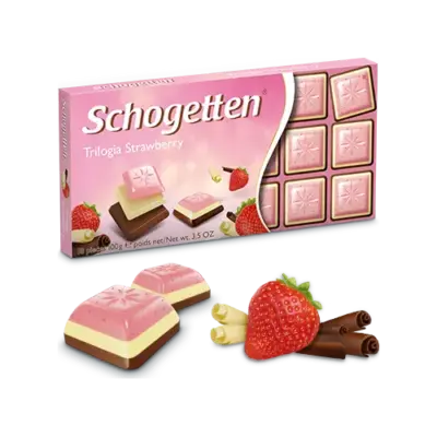 Шоколад Schogetten Trilogia Strawberry ( Трилогія полуниця), Німеччина, 100 г