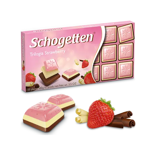 Шоколад Schogetten Trilogia Strawberry ( Трилогія полуниця), Німеччина, 100 г