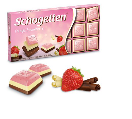 Шоколад Schogetten Trilogia Strawberry ( Трилогія полуниця), Німеччина, 100 г