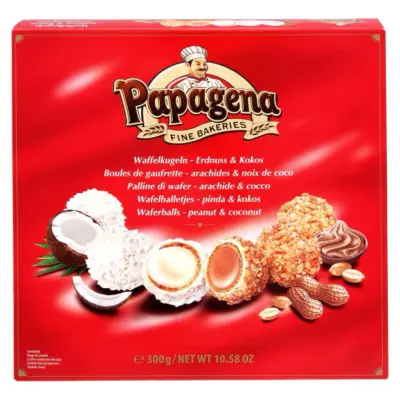 Цукерки Papagena (Папагена вафельні кульки з кокосом і арахісом) Австрія 300 г