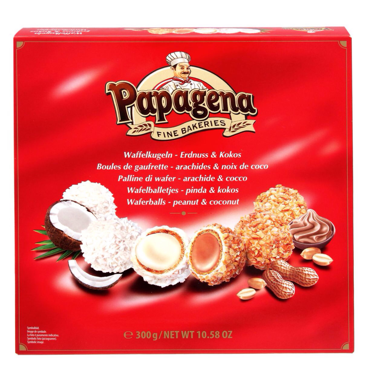 Цукерки Papagena (Папагена вафельні кульки з кокосом і арахісом) Австрія 300 г