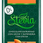 Шоколад молочний без цукру і без глютену Trapa Stevia з мигдалем 75г Іспанія