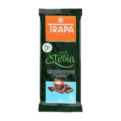 Шоколад молочний без цукру та без глютену Trapa Stevia 75 г Іспанія