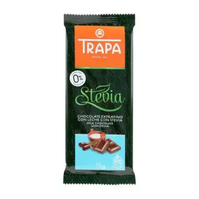 Шоколад молочний без цукру і без глютену Trapa Stevia 75г Іспанія