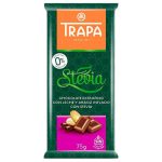 Шоколад молочний без цукру і без глютену Trapa Stevia з повітряним рисом 75г Іспанія