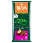 Шоколад молочний без цукру і без глютену Trapa Stevia з повітряним рисом 75г Іспанія