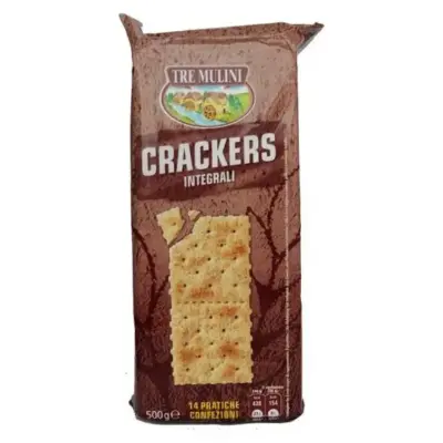 Крекер без пальмової олії Tre Mulini Crackers integrali 500g Італія