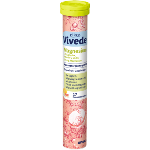 Шипучі вітаміни Edeka Elkos Vivede Magnesium+ B Komplex +C+E Німеччина (17 шт)