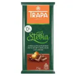 Шоколад молочний без цукру і без глютену Trapa Stevia з фундуком 75г Іспанія