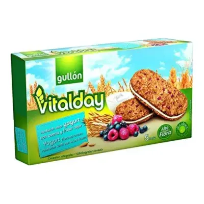 Печиво злакове з йогуртом і ягодами з вмістом клітковини Gullon Vitalday 220гр (5х44г) Іспанія