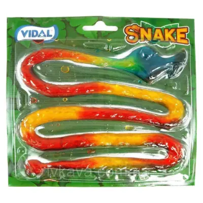 Желейні цукерки без глютену Snake Jelly (Змія 1м) Vidal Іспанія 66 г