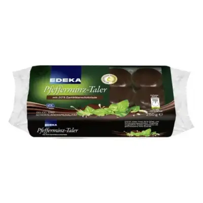 Цукерки шоколадні з м'ятним талером Pfefferminz - Taler Edeka 250г Німеччина