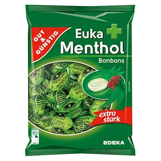 Льодяники (цукерки) Евкаліпт + Ментол Edeka 250г Німеччина