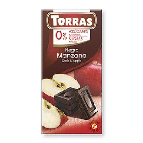 Шоколад без цукру та глютену Torras зі шматочками яблука Іспанія 75 г