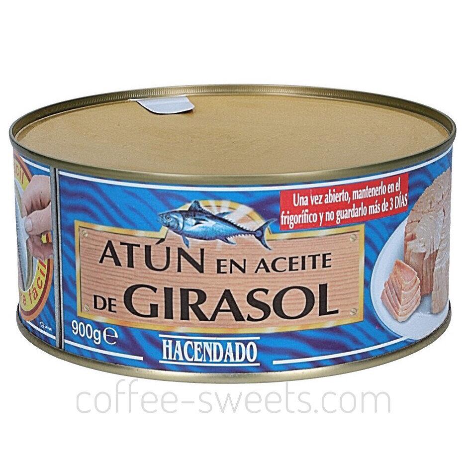 Тунець в соняшниковій олії Hacendado Atun Claro En Aceite De Girasol 900 г Іспанія