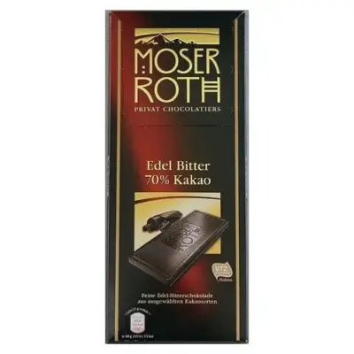 Шоколад чорний 70% какао Moser Roth 125г Німеччина