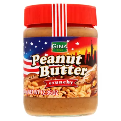 Арахісова паста зі шматочками арахісу "Gina Peanut Butter Crunchy" Creamy 350g Австрія