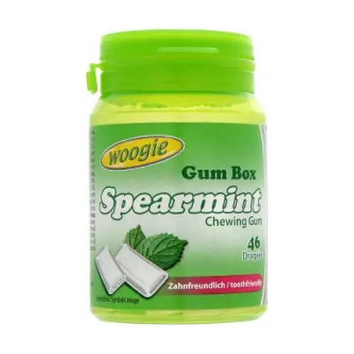 Жувальна гумка з м’ятою БЕЗ ЦУКРУ 46 штук Spearmint Gum Box Woogie 64.4 м Австрія