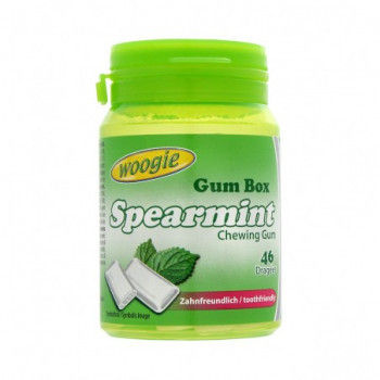 Жувальна гумка з м'ятою БЕЗ ЦУКРУ 46 штук Spearmint Gum Box Woogie 64.4 м Австрія