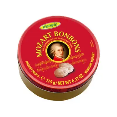 Льодяники (цукерки) Woogie Mozart bonbons смак вишуканої нуги і смачних фісташок Австрія 175г
