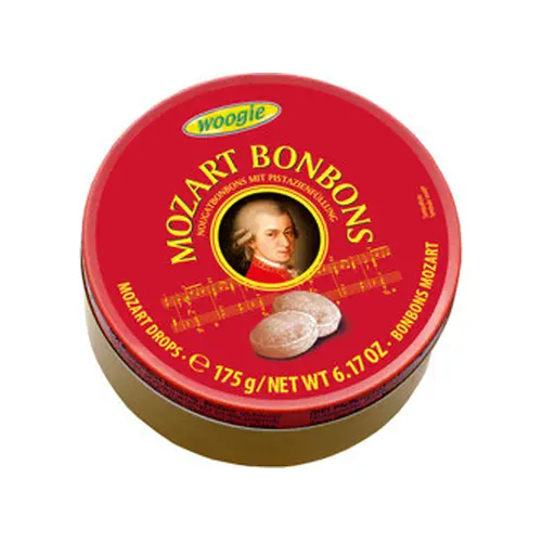Льодяники (цукерки) Woogie Mozart bonbons смак вишуканої нуги і смачних фісташок Австрія 175г