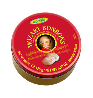 Льодяники (цукерки) Woogie Mozart bonbons смак вишуканої нуги і смачних фісташок Австрія 175г